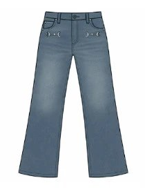 Flared Jeans with Metal Hardwa