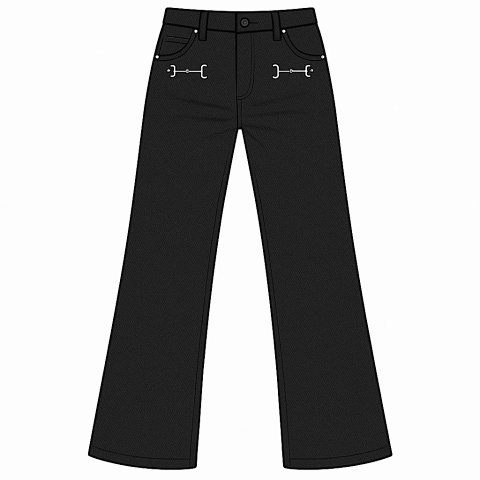 Flared Jeans with Metal Hardware - MVT -6