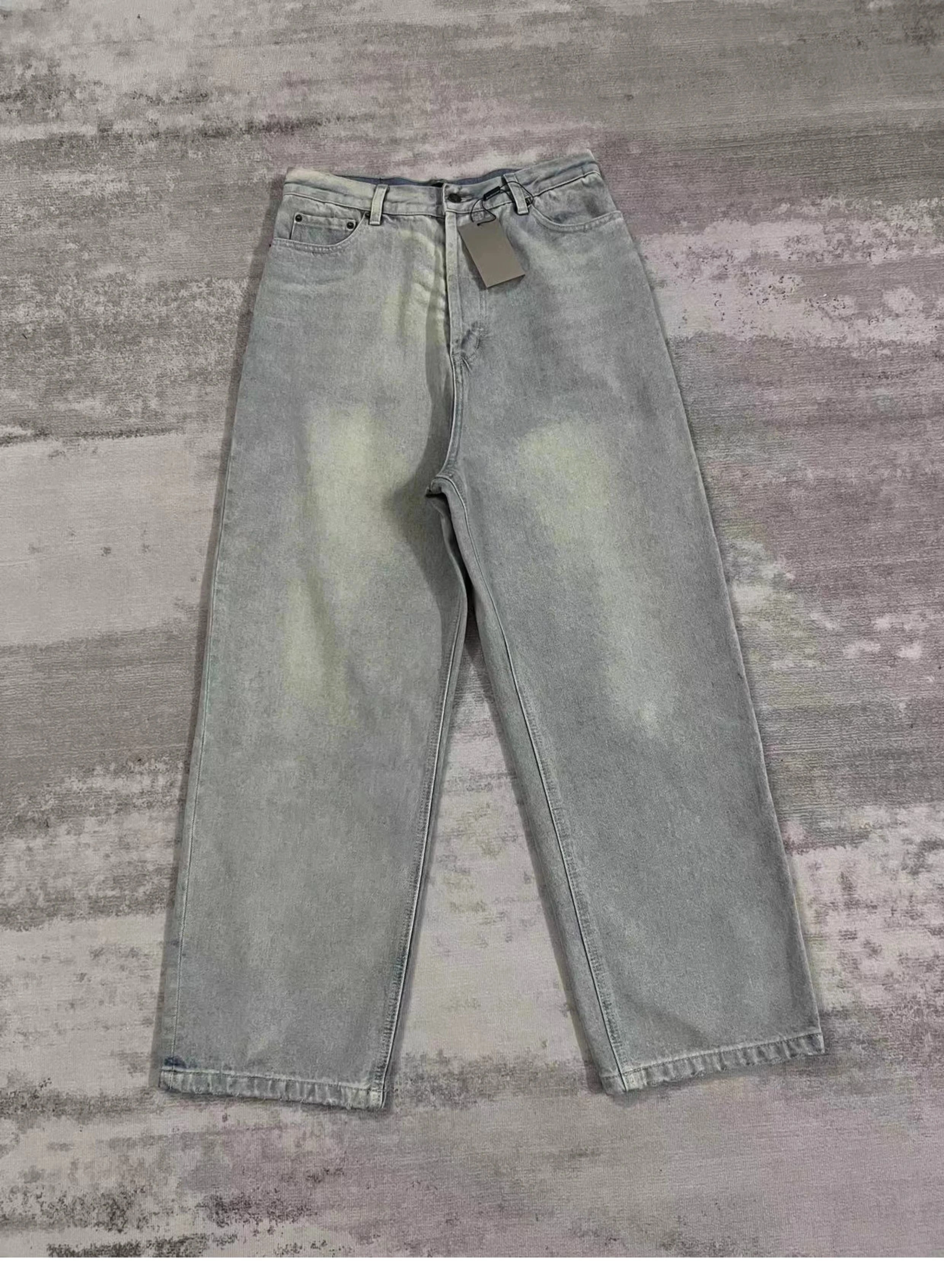 Washed Wide-Leg Jeans