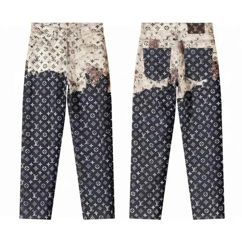 Washed Distressed Patchwork Jeans - YHH28 -5