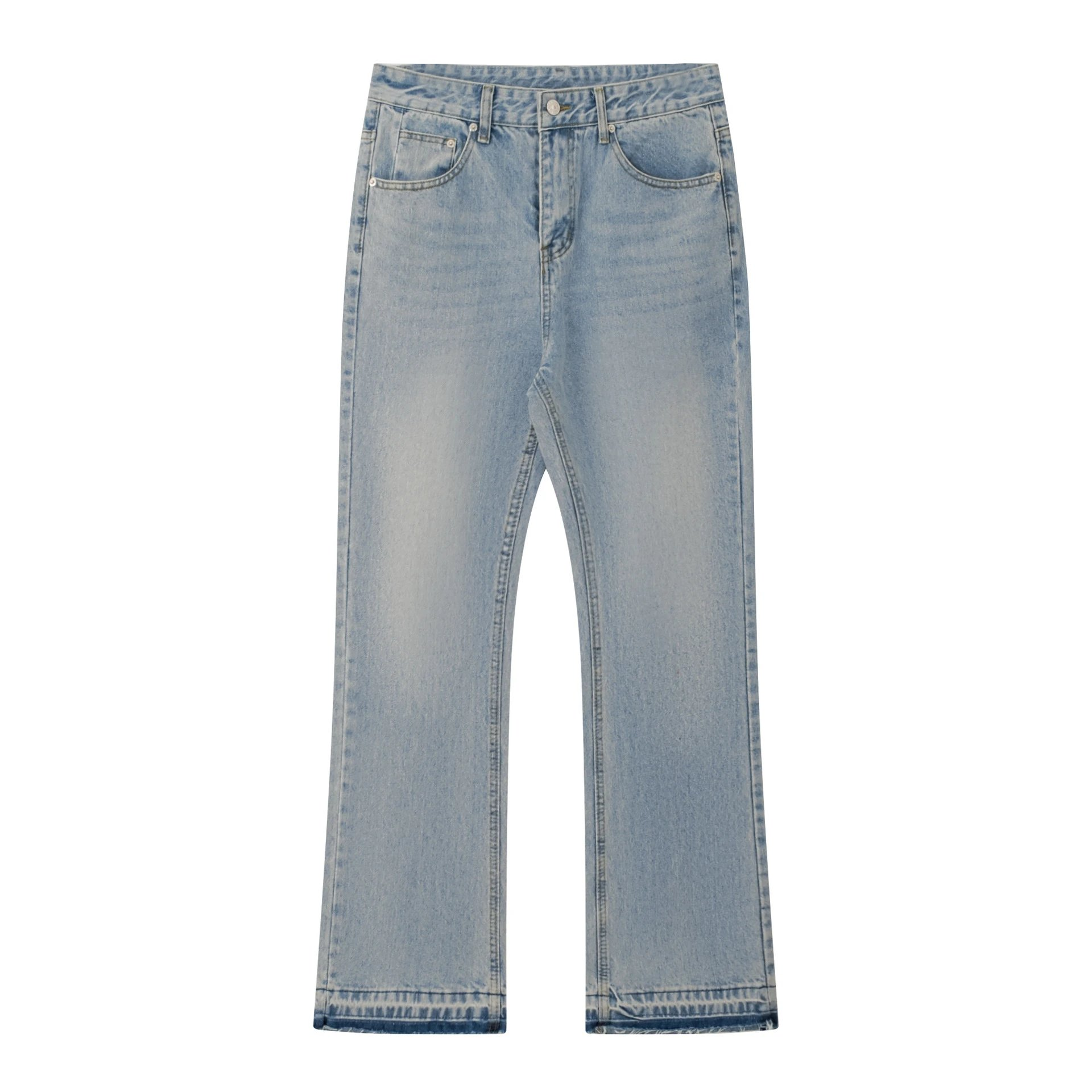 Light-Wash Straight-Leg Jeans