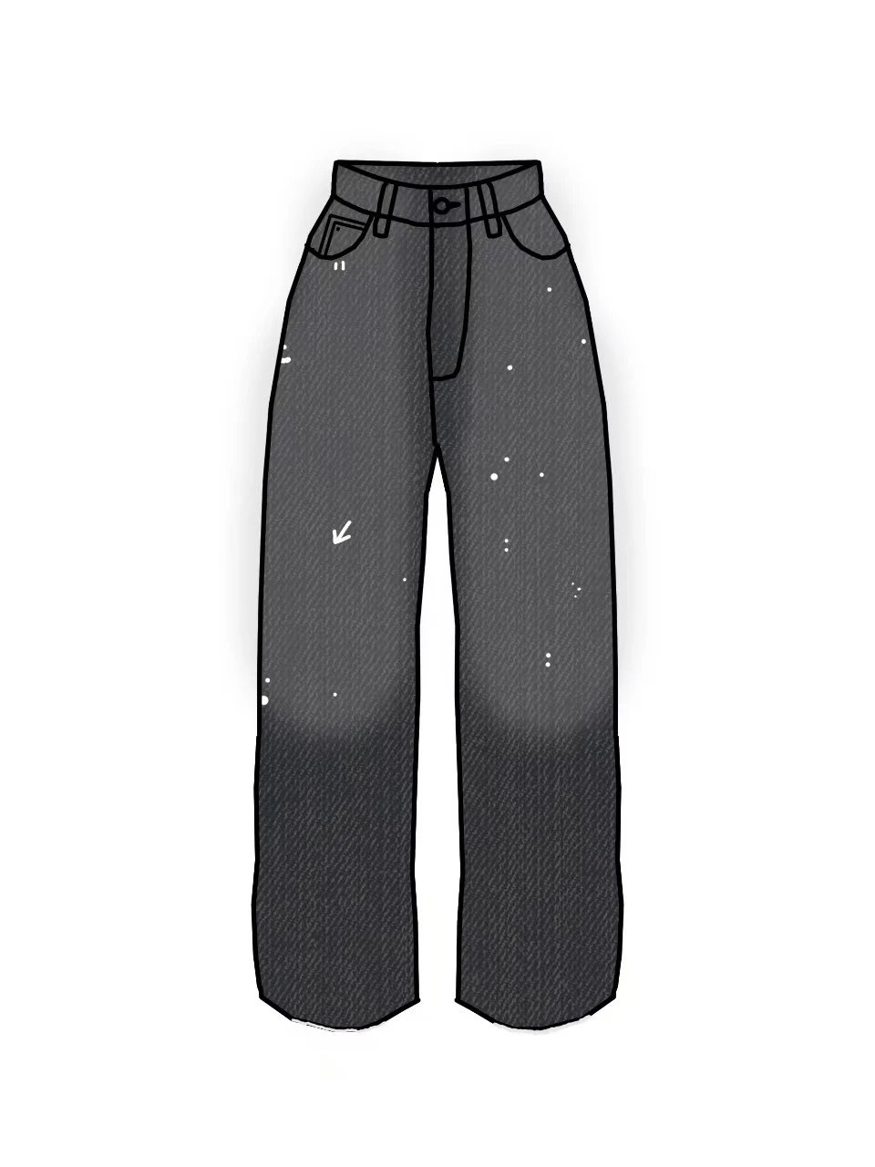 Paint-Splatter Wide-Leg Jeans 