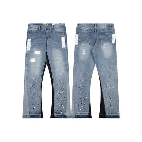Paint-Splatter Distressed Jeans - 7A8-4C -5