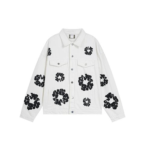 Cotton-Wreath Print Denim Jacket and Jeans Collection -2