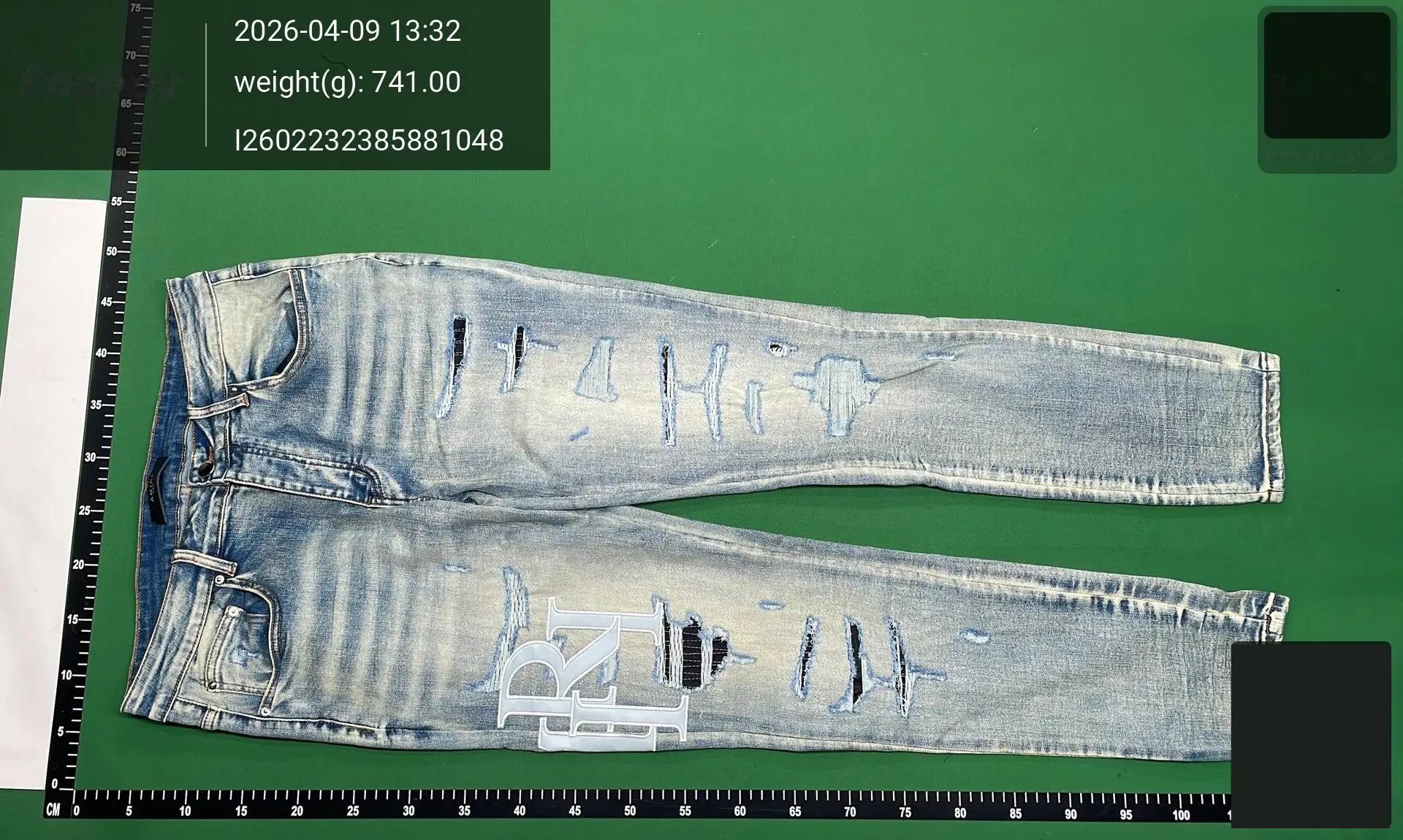 Washed Distressed Paint-Splatter Jeans -2