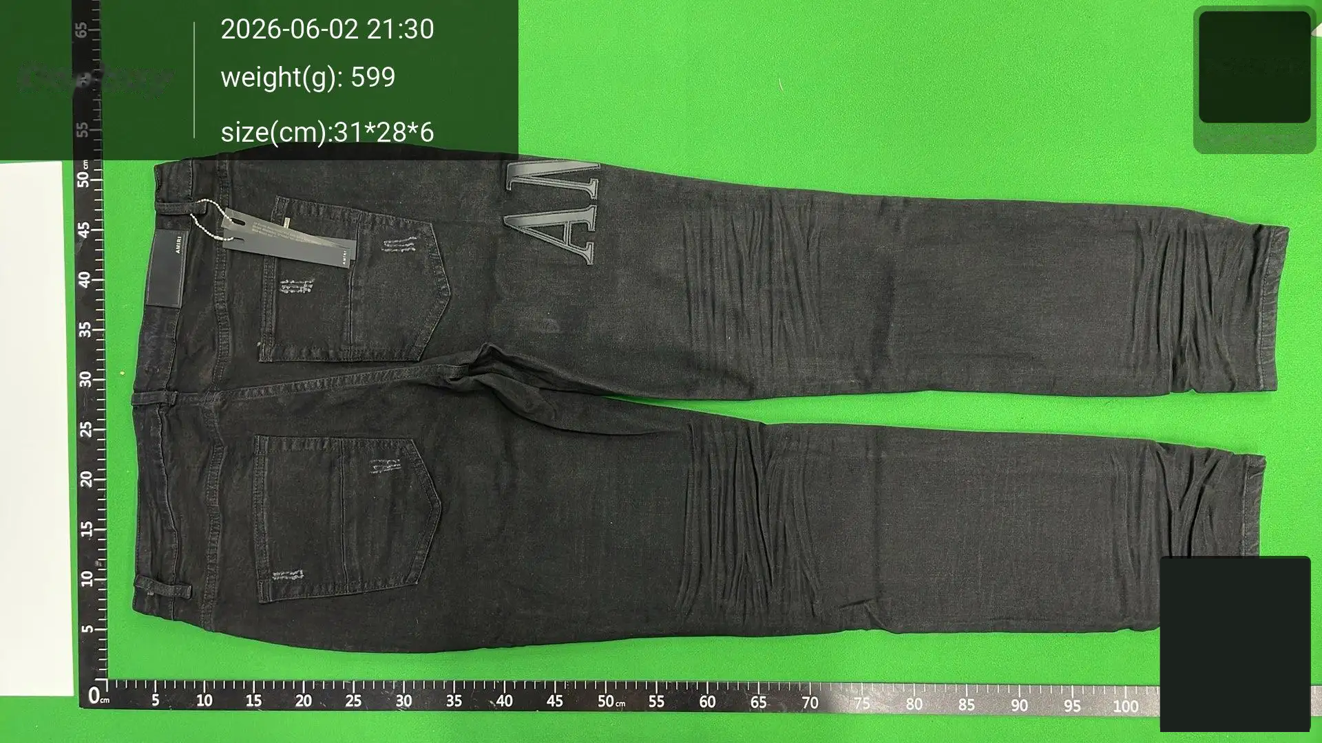 Washed Distressed Paint-Splatter Jeans -3