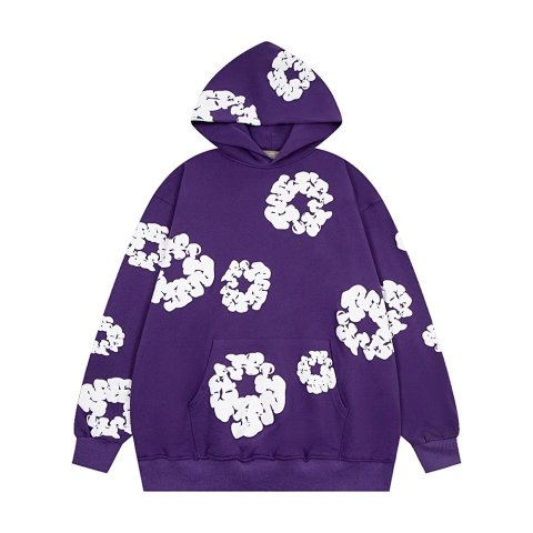 Cotton-Wreath Print Pullover Hoodie -2