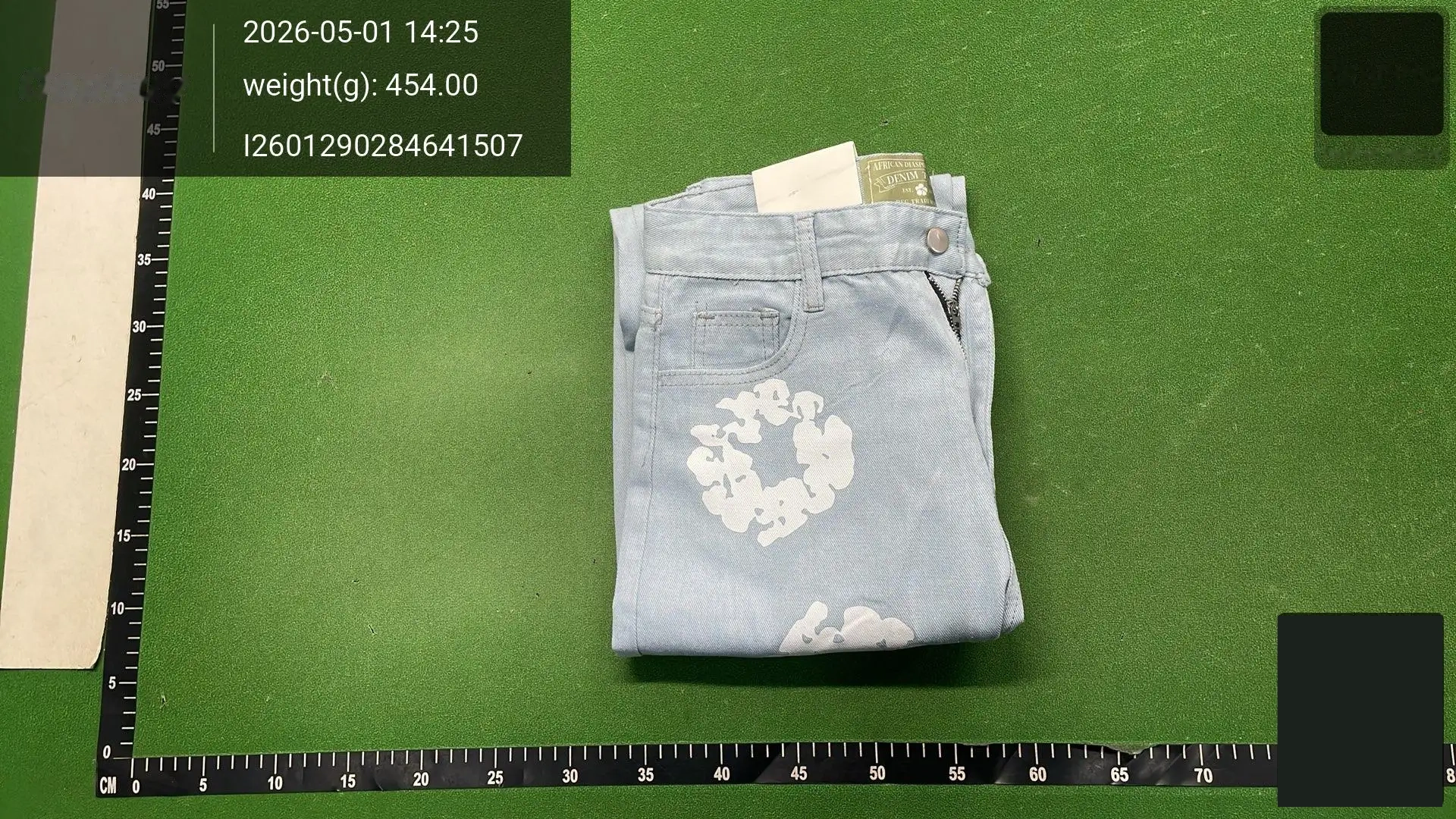 Cotton-Wreath Print Denim Jeans -4