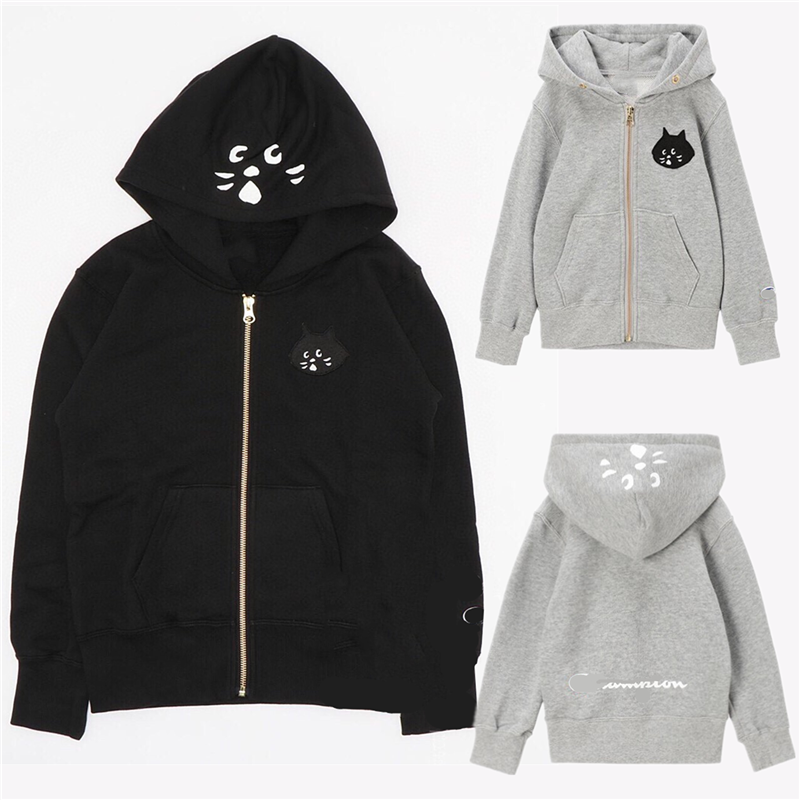 Cat-Graphic Zip Hoodie Collect