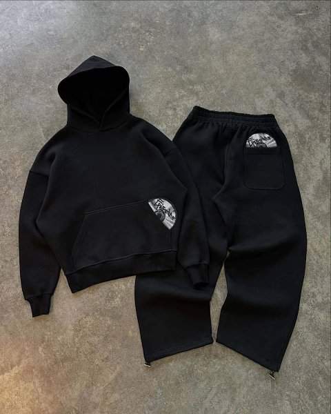 Embroidered Hoodie and Sweatpants Set -7