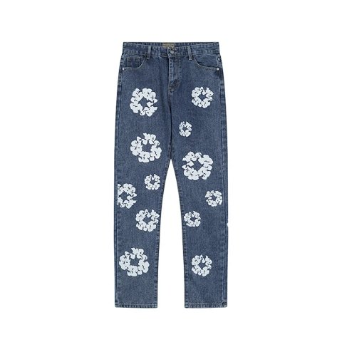 Floral-Graphic Denim Jeans -2