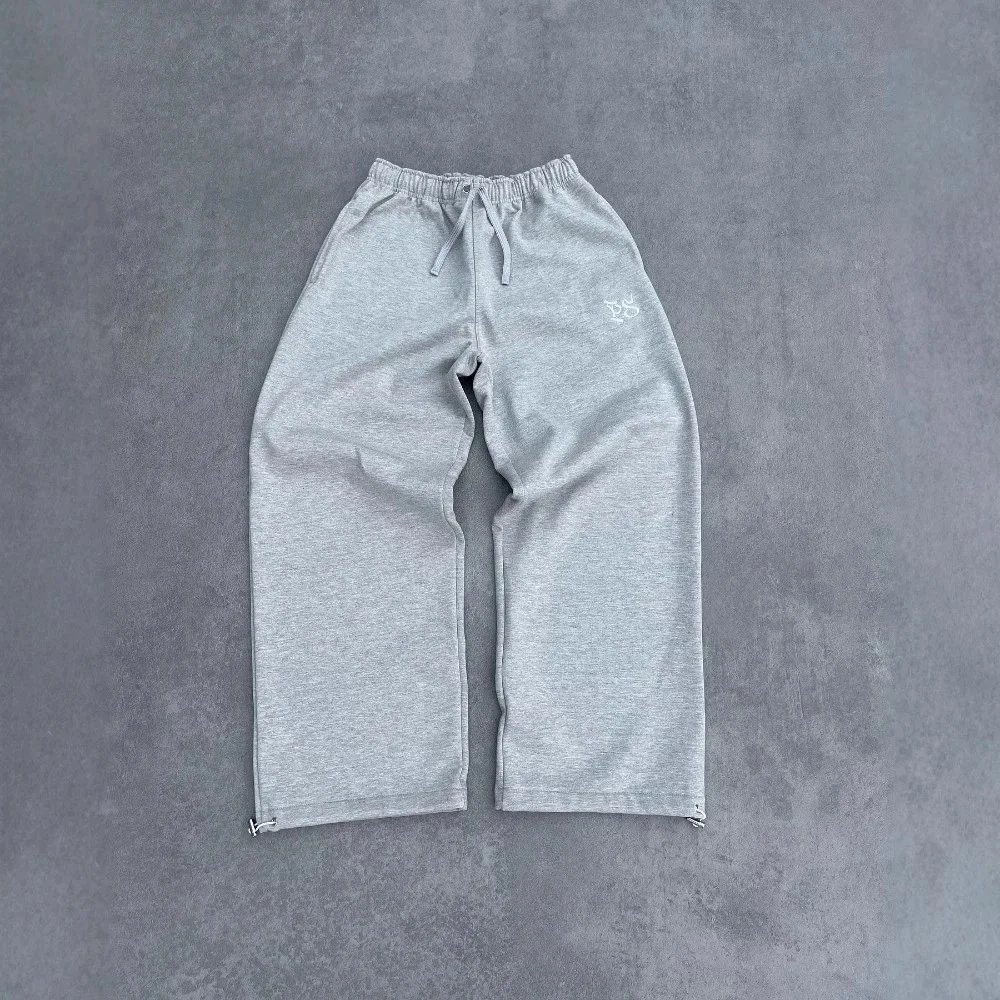 Wide-Leg Drawstring Sweatpants