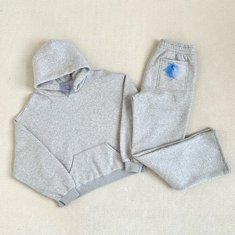 Gray Hoodie and Sweatpants Set -7