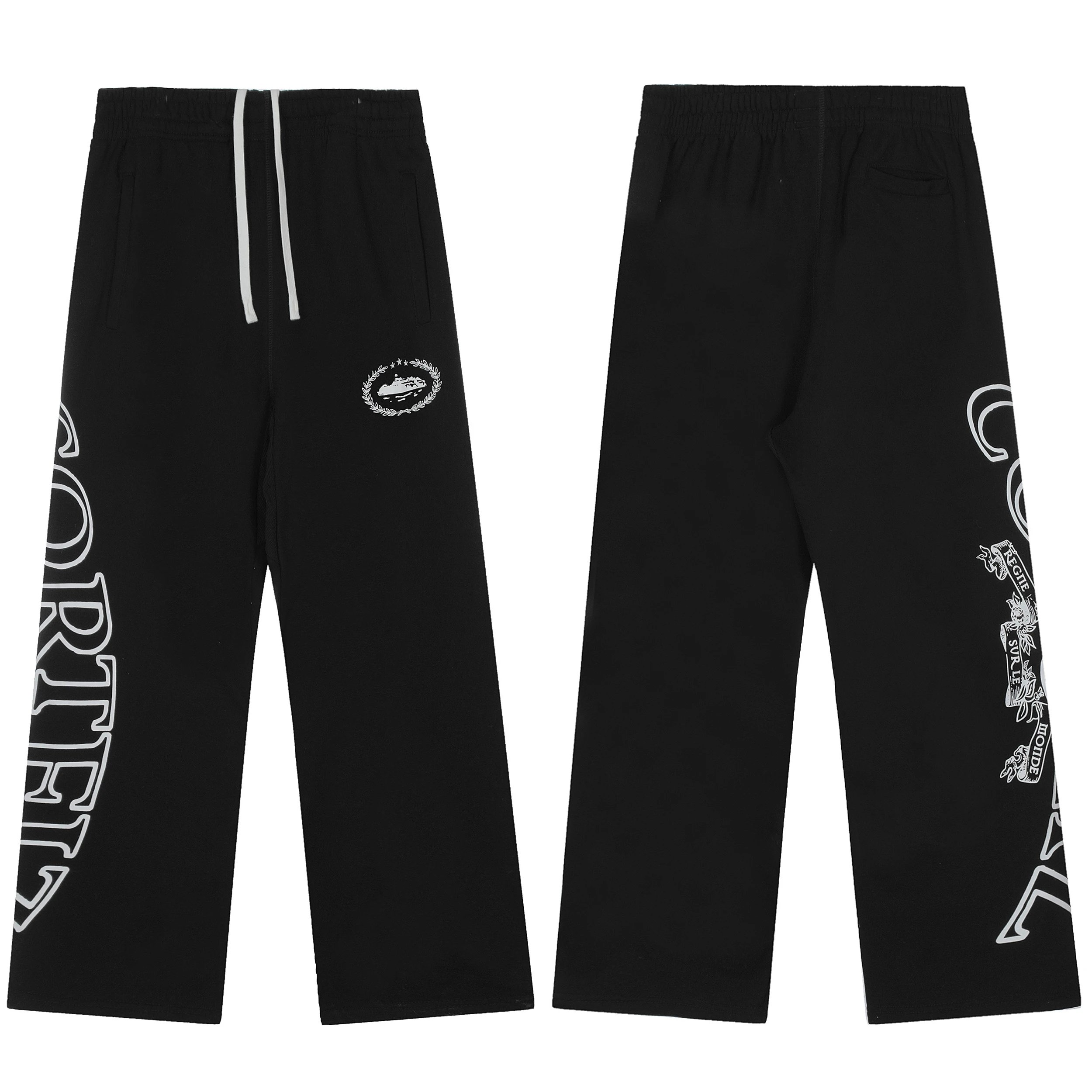 Graphic Wide-Leg Sweatpants - 