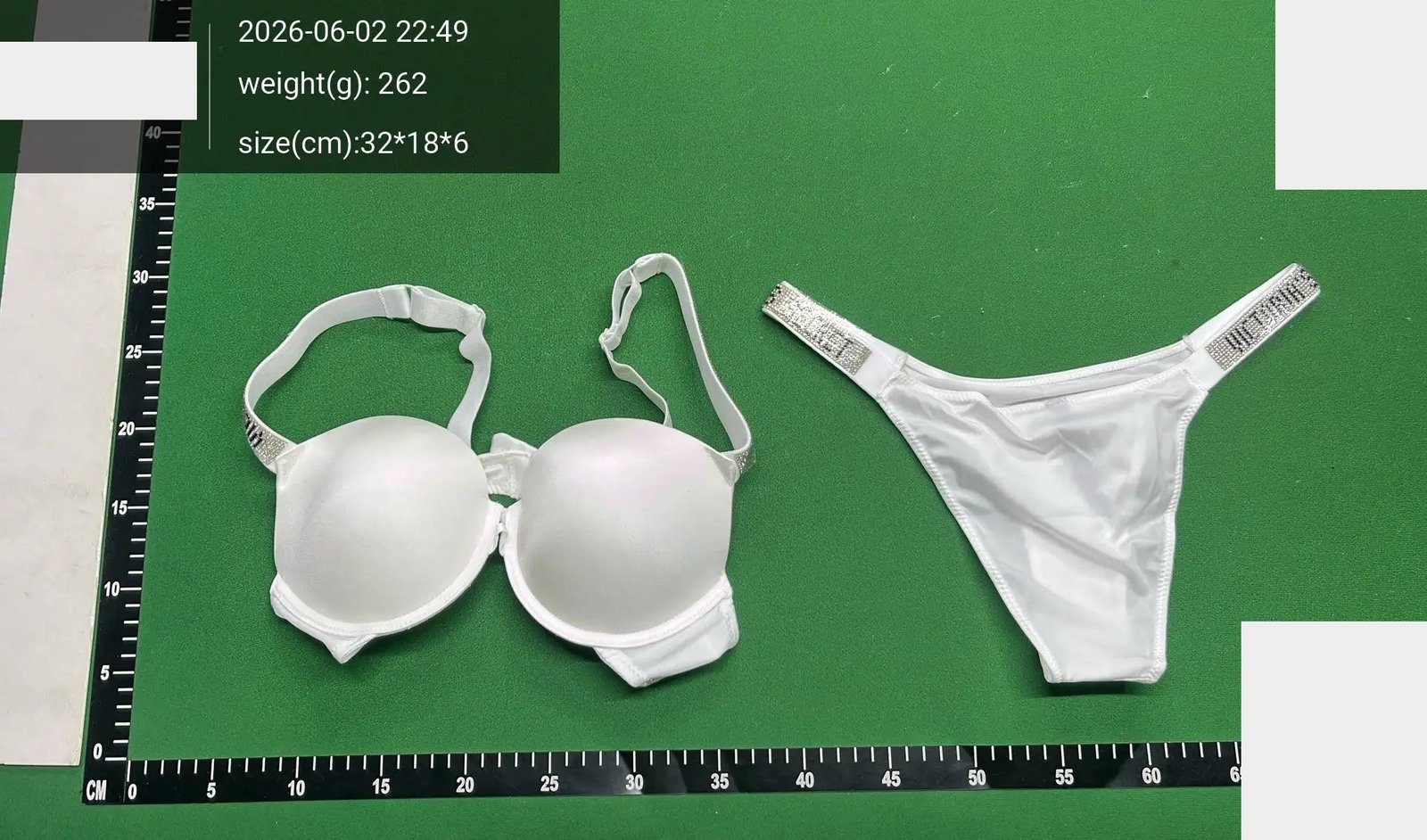 Rhinestone-Strap Bra and Brief Set -5