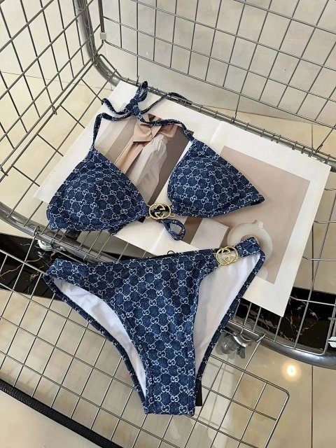 Patterned Triangle Bikini Set 