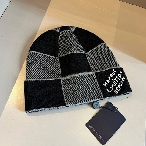 Checkerboard Knit Beanie - 227