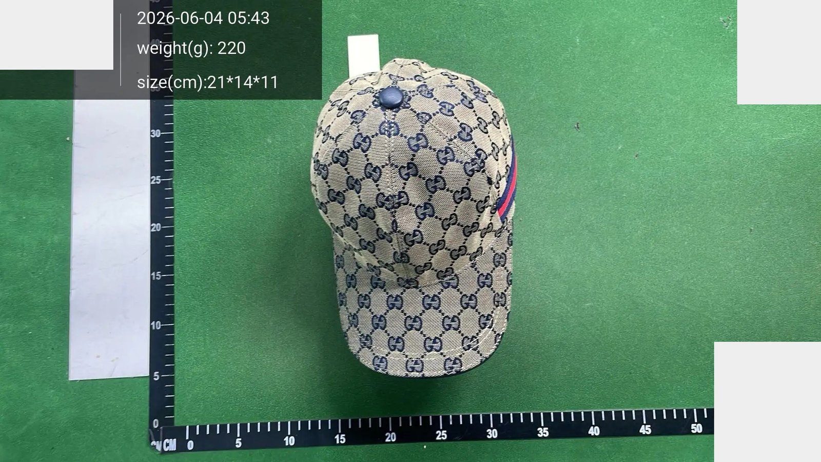 Stripe-Accent Monogram Baseball Cap -5