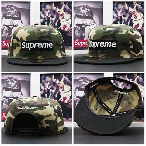 Camo Box Logo Flat-Brim Cap