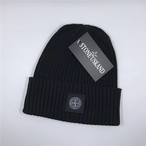 Compass Patch Ribbed Beanie