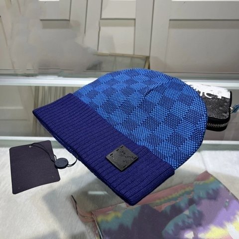 Checkerboard Knit Beanie