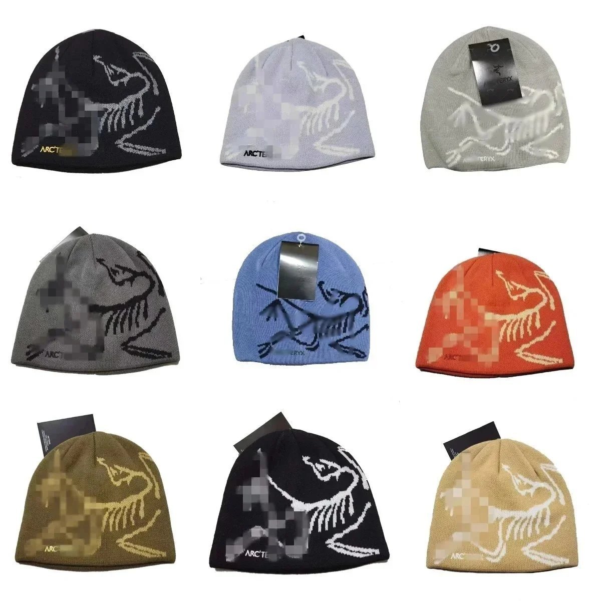 Bird Graphic Knit Beanie Colle