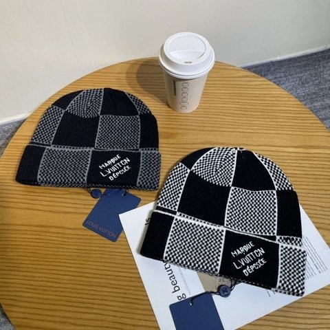 Checkerboard Knit Beanie