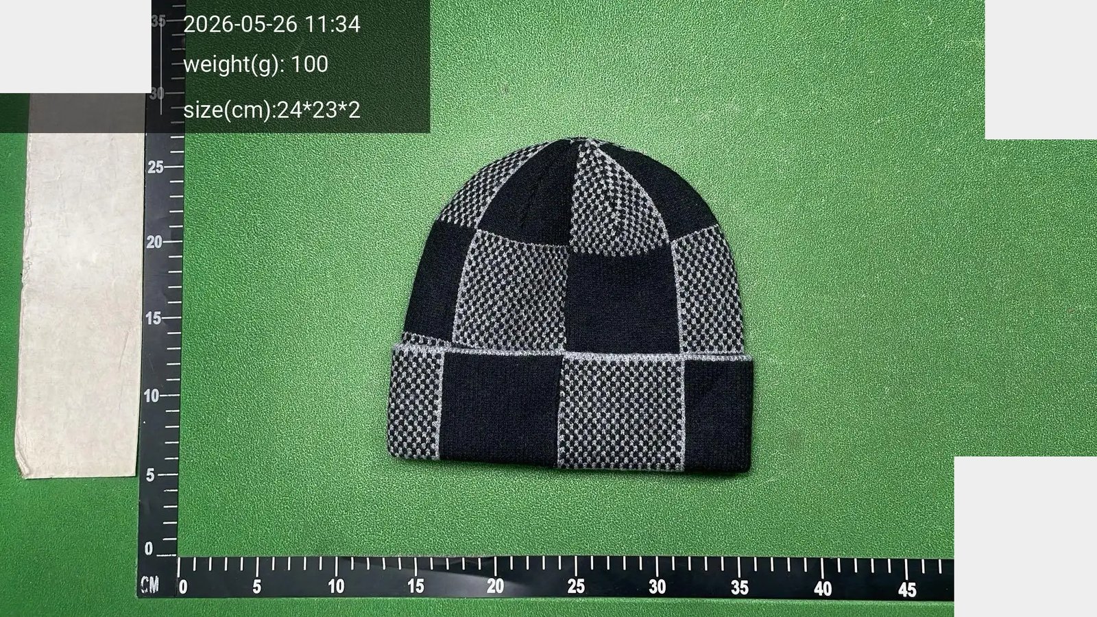 Checkerboard Knit Beanie -2