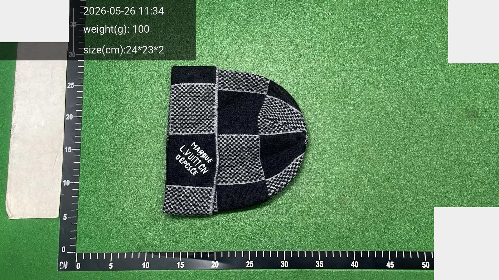 Checkerboard Knit Beanie -4