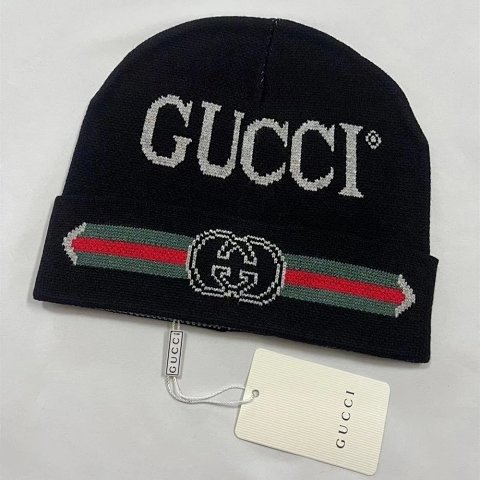 Striped Logo Cuff Beanie