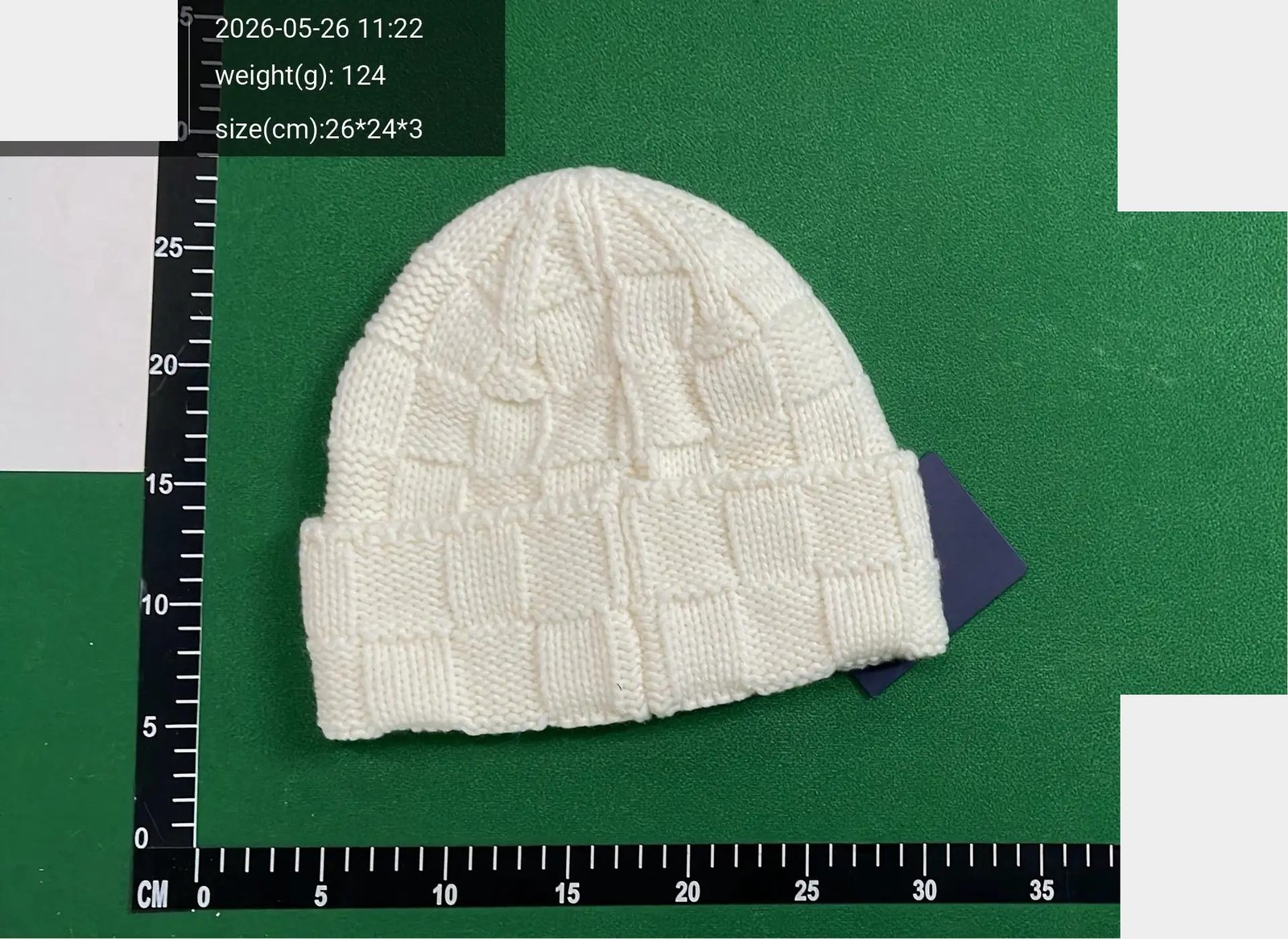 Textured Checkerboard Beanie -6