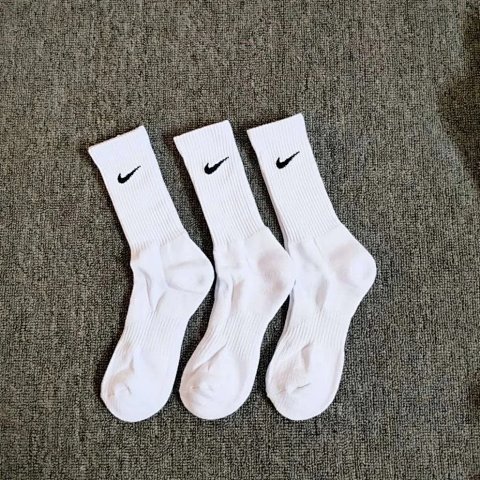 White Ribbed Sport Socks