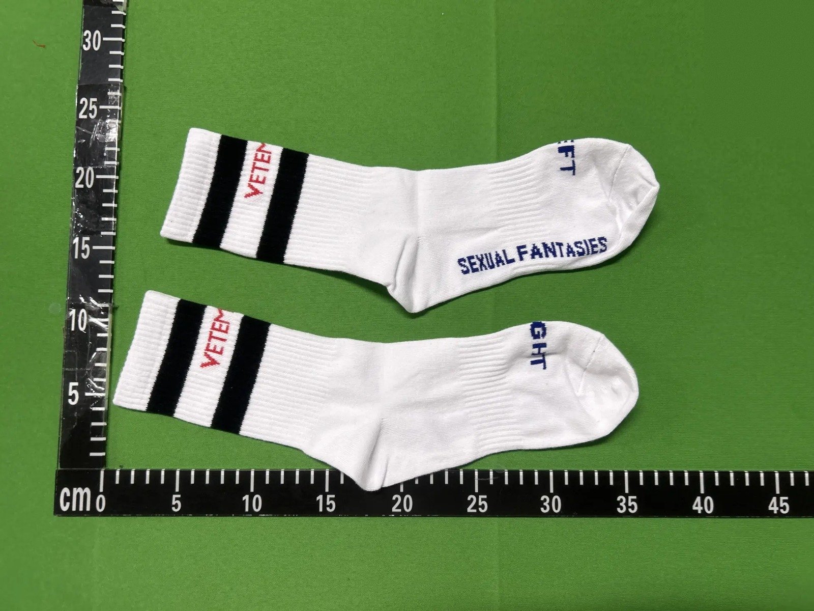 Striped Logo Crew Socks source image 3