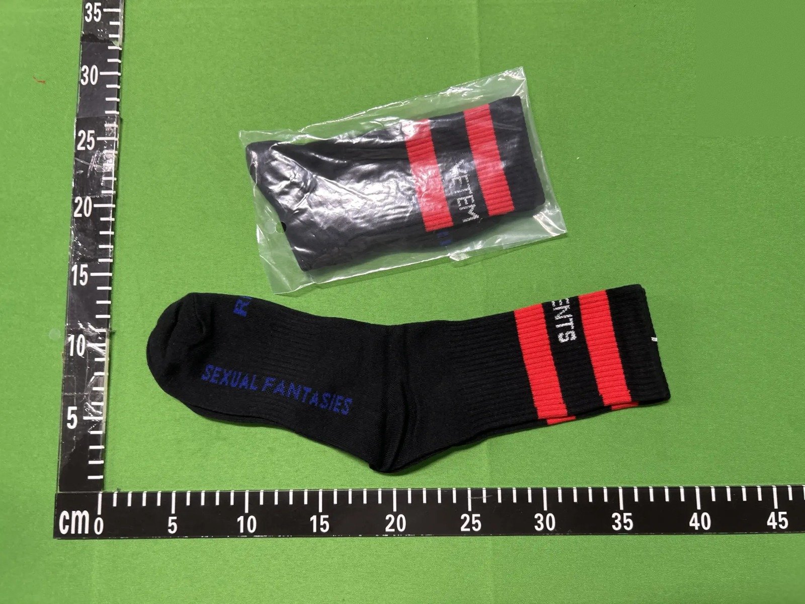 Striped Logo Crew Socks -5