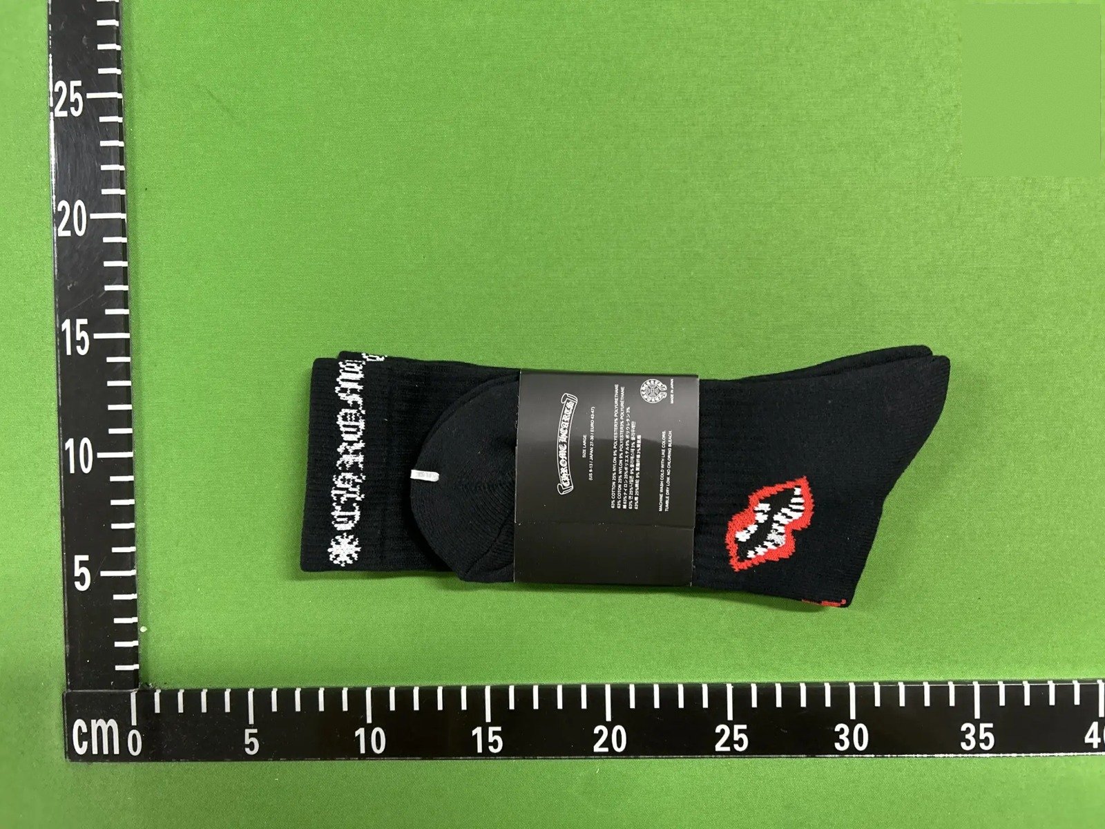Striped Emblem Crew Socks -5
